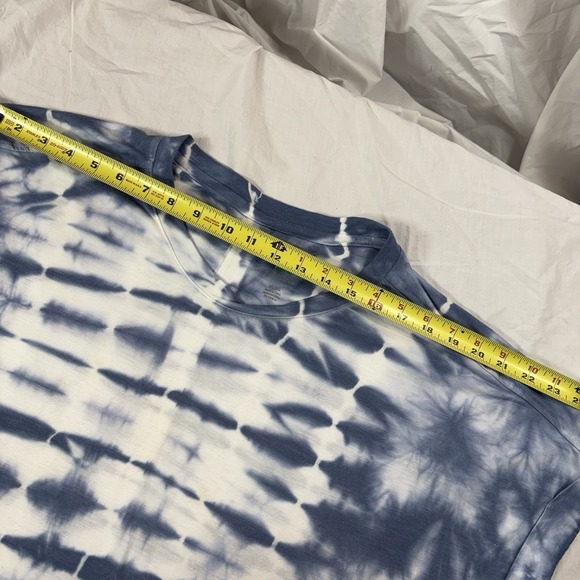 Green Tea Women's Shirt Blue White Tie-Dye PLUS SIZE XL Boho Hippie Festival - Picture 5 of 6